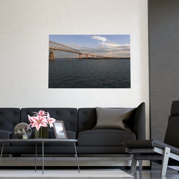 Bridge of Baltimore Harbor at sunset. - Picture 1 of 3